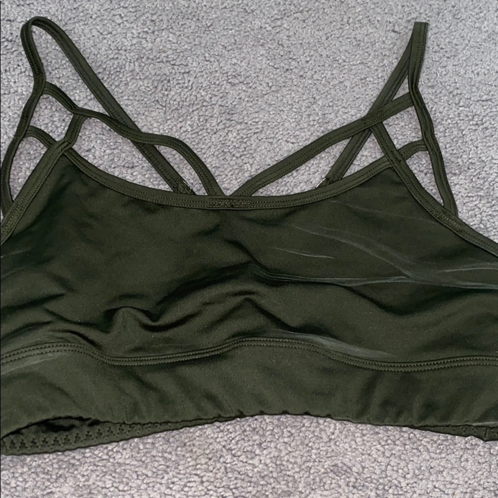 olive green sports bra
